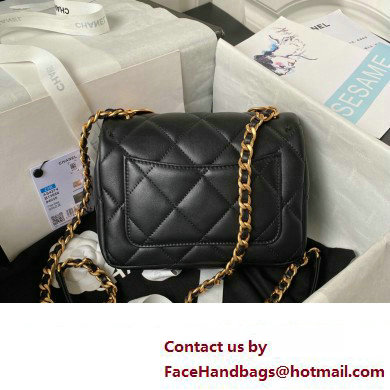 Chanel Lambskin  &  Gold-Tone Metal Badges Mini Flap Bag AS4274 Black 2023